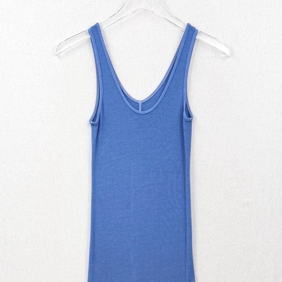 NWOT: Enzo Costa Silk Knit Maxi Tank Dress, Cornflower Blue, sz. Small - Picture 4 of 7